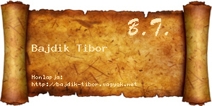 Bajdik Tibor névjegykártya